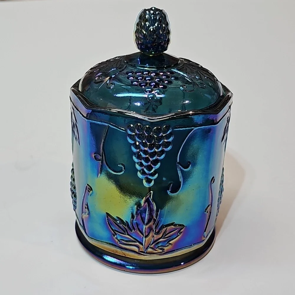 Vintage Indiana Glass Blue Carnival Glass 